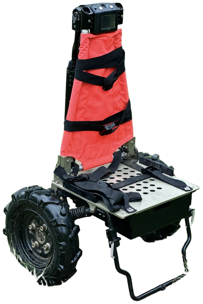 Rider light-duty carrier folded, side view