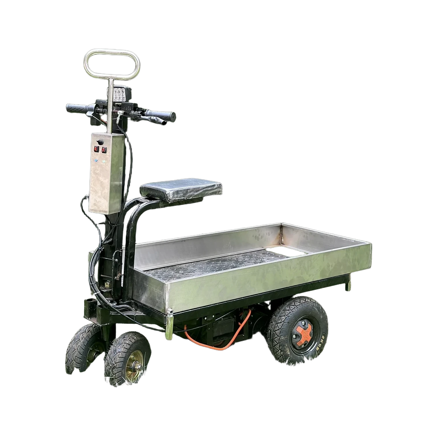 Shennong Steed II three-wheel utility vehicle with folding seat and stainless cargo bed